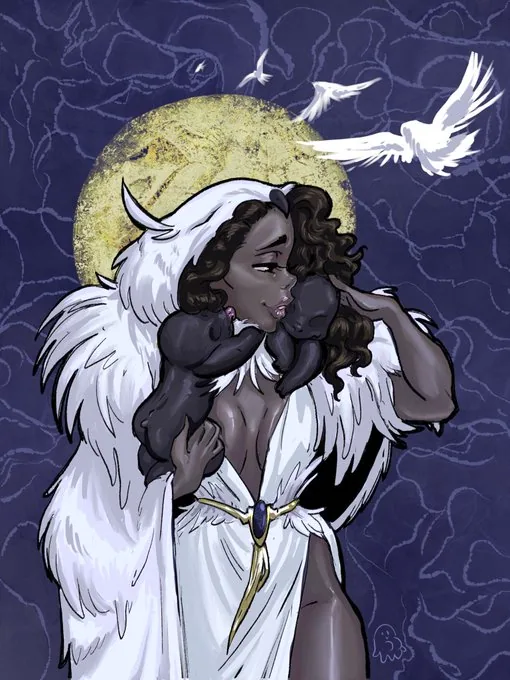 The Witch Owl and baby Mavka - Twitter @Phantom Dame